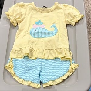 Yellow and Blue Whale Kids Matching Set